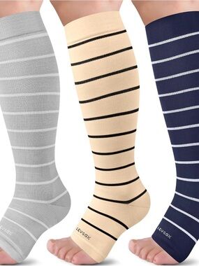 LEVSOX Open Toe Compression Socks Unisex